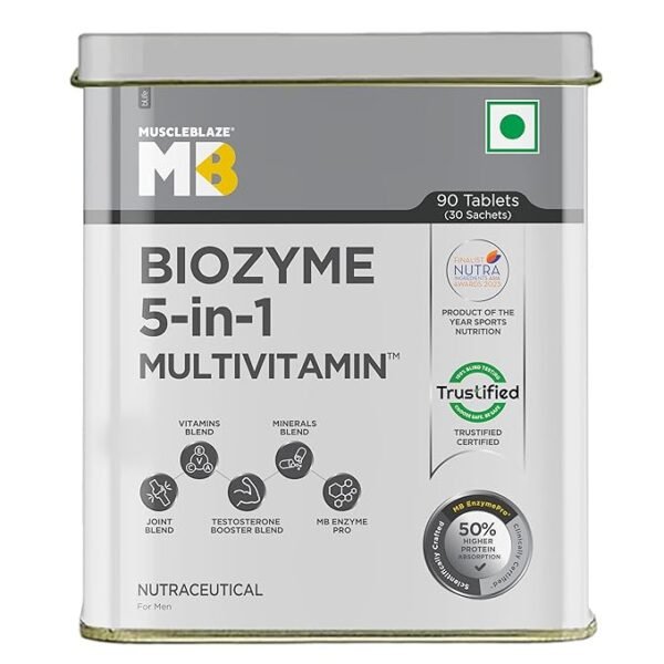 MuscleBlaze Biozyme 5 in 1 Multivitamin Unflavoured • 90 tablet(s)