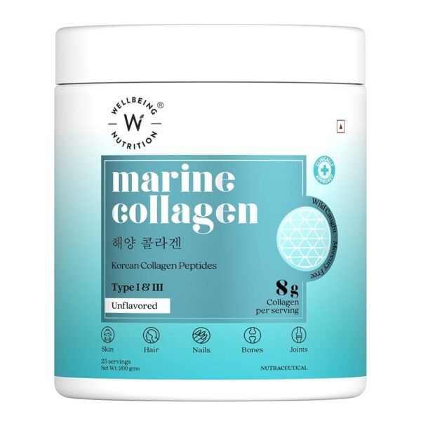 Wellbeing Nutrition Pure Korean Marine Collagen Peptides Supplement for Skin