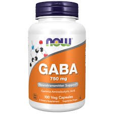 Now Foods GABA (Gamma Aminobutric Acid) 750mg for Neurotransmitter Support | Vegetarian Capsule Now Foods
