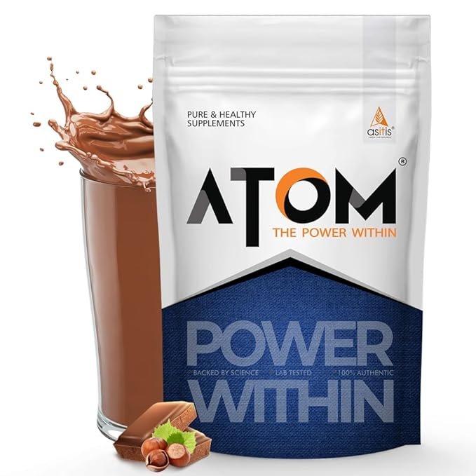 AS-IT-IS Nutrition ATOM PWR Whey Protein with Enzymes, 24g Protein, 11g EAA, Lean Muscle Gains & Rapid Recovery, Easy Digest, 1Kg, Choco Hazel Fusion ( free delivery )
