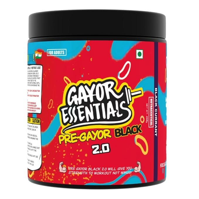 Pre Gayor Black 2.0 Optimally Dosed Advanced Pre Workout 10 g Citrulline Malate 6 g Beta Alanine 300 mg Caffeine L-Theanine Energy Focus Pumps Lab Tested(Mixfruit, 338g) ( free delivery )