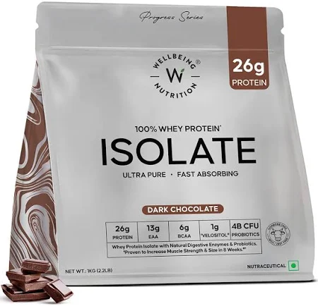 Whey Protein Isolate 26g | 1kg | 4B CFU Probiotics | Dark Chocolate ( free delivery )