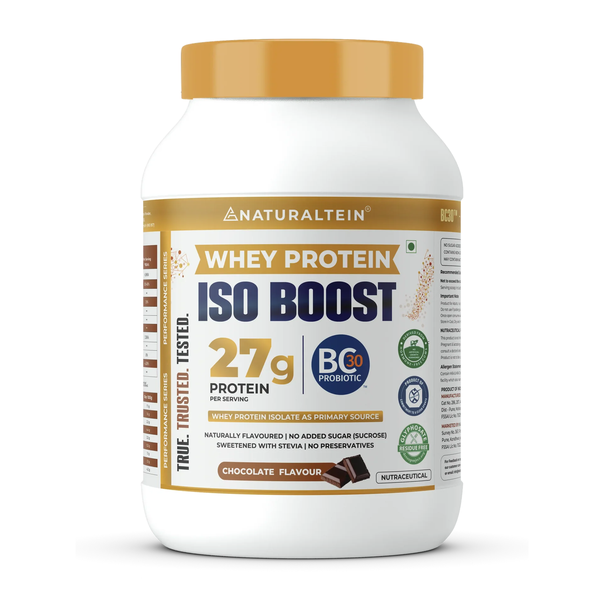 NATURALTEIN Whey Protein ISO BOOST – 27g Protein per Serving | Isolate-Dominated Whey Blend | With BC30 Probiotic | Unflavoured | No Added Sugar | Ultra Low Fat & Carbs | Clean & Easy Mixability ( free delivery )