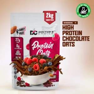 DC DOCTORS CHOICE Oats, High Protein Oats, 27G Pure Protein Breakfast Cereals, Rich in Fiber, No Additives and No Refine Sugar 2kg ( free delivery )