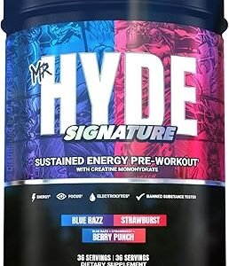 Mr Hyde Signature Pre Workout Powder 72 Servings (36.6 oz Value Pack) High Stim Energy Formula with Creatine Monohydrate, L Citrulline, Beta Alanine, Focus Blend, Multi Flavor ( free delivery )
