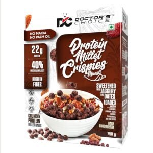 DC DOCTORS CHOICE High Protein Multigrain Muesli|22 Gm Protein|No Maida|No Palm Oil|Jaggery Sweetened Fiber-Rich|Preservative-Free|Healthy Crunchy Treat|750 Gram|Chocolate|1 Count  ( free delivery )