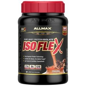 ALLMAX ISOFLEX Whey Protein Isolate  27 Grams of Protein Per Scoop - Zero Fat & Sugar - 99% Lactose Free - Gluten Free & Soy Free - Approx ( free delivery )