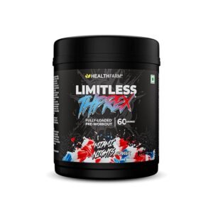 Healthfarm Limitless Thprex Pre Workout Supplement (MIAMI NIGHTS) 600g ( free delivery)